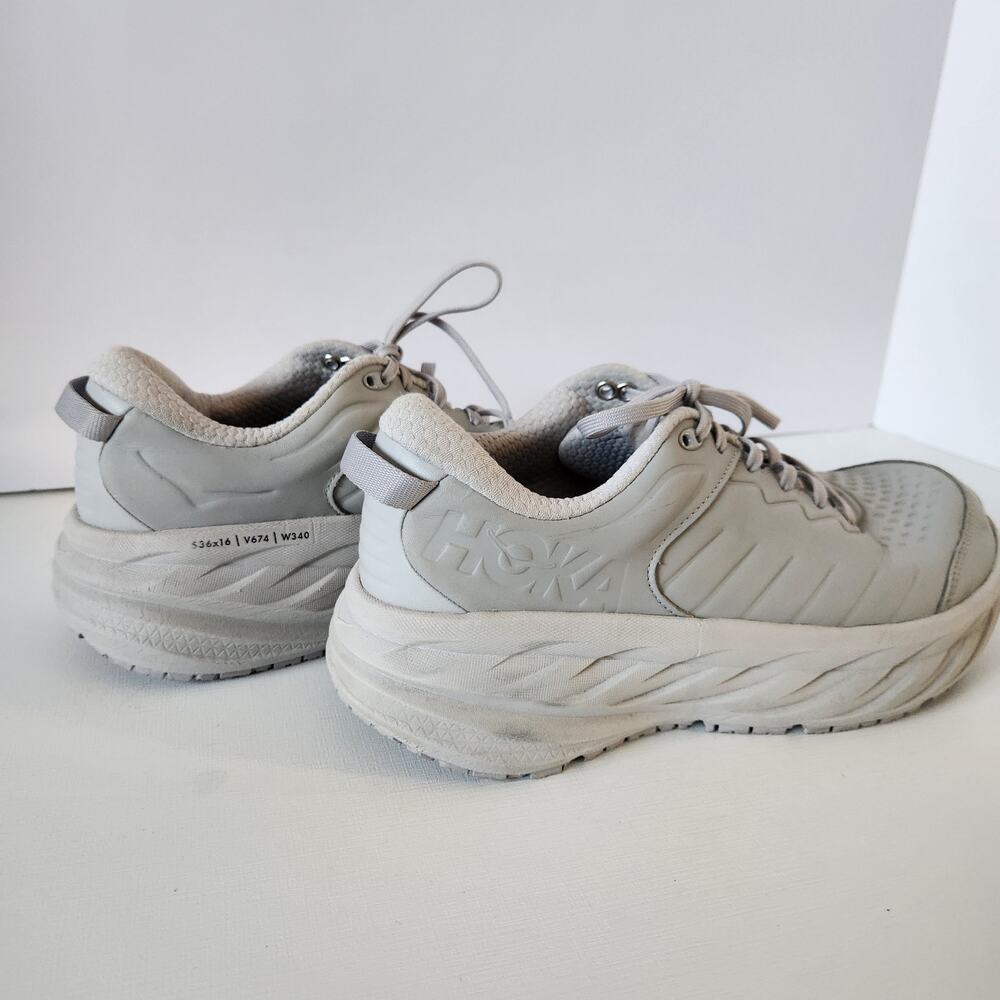 Hoka Bondi SR Women's Harbor Mist Lunar Rock Leather Running Shoes SZ 11